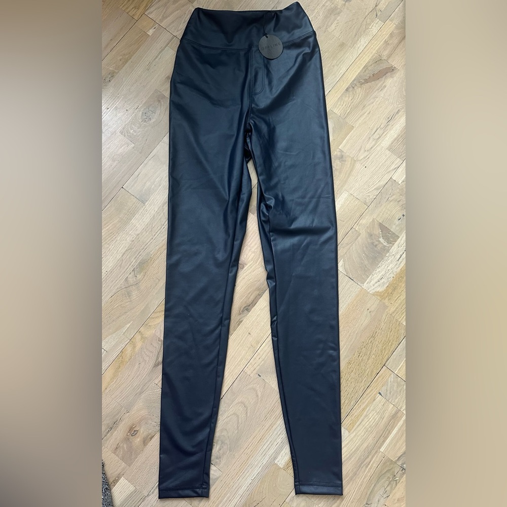 Aerie faux leather dark blue Leggings